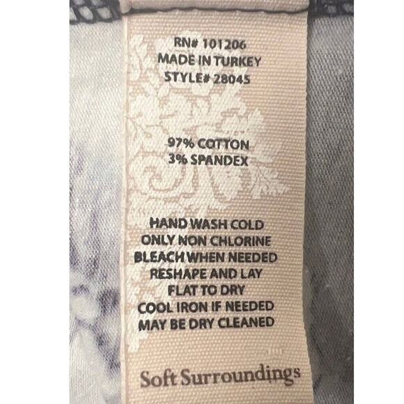 Soft Surroundings Shapely Anywhere Floral Ruched Dress Women’s Size Small Blue - Picture 6 of 6